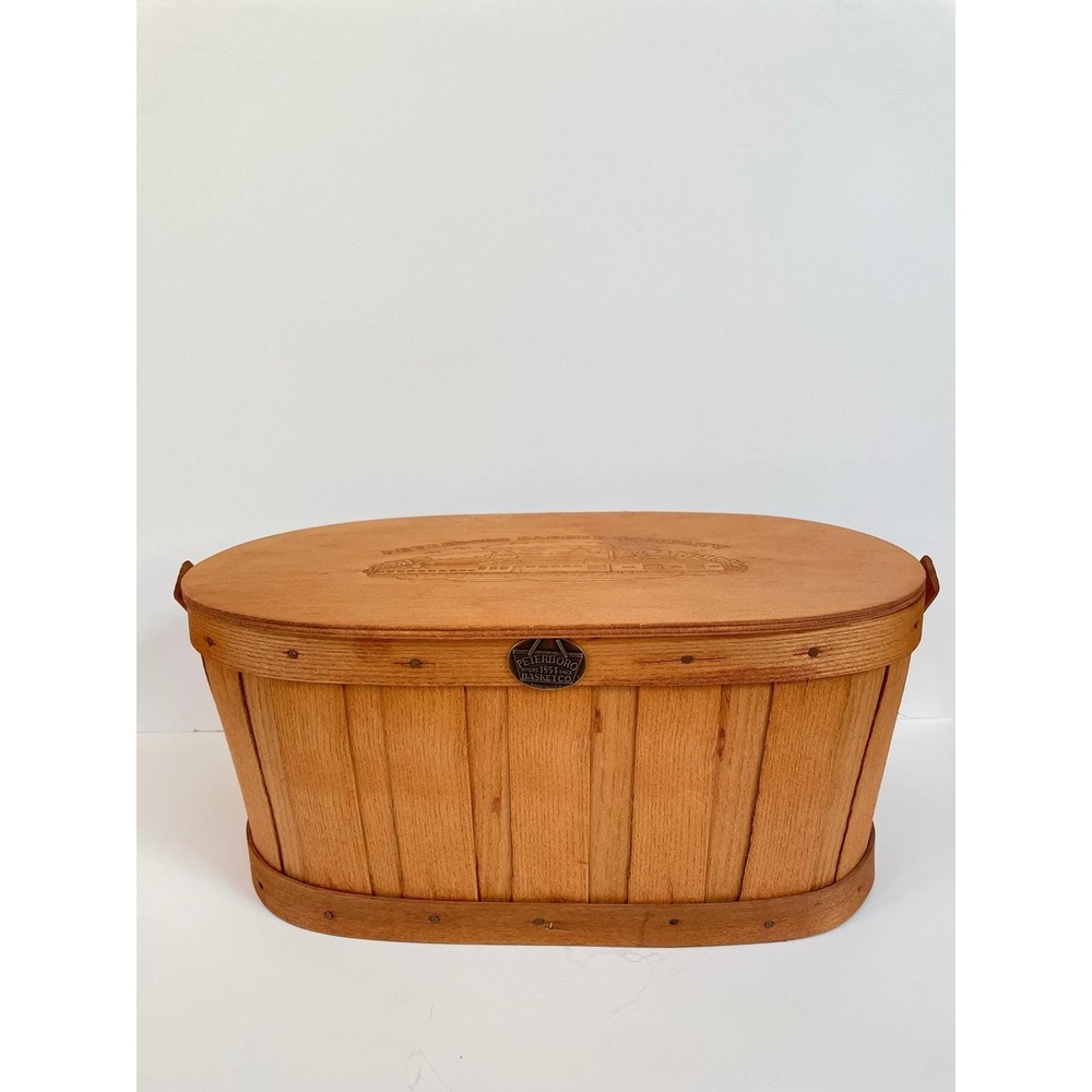Peterboro Basket Co Picket Fence Limited Edition Wood‎ Basket USA SIGNED RARE